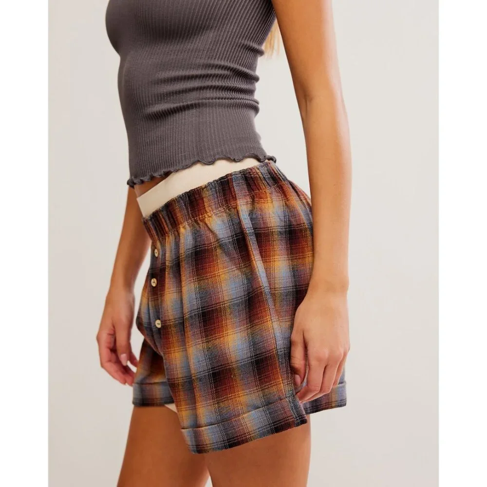 Free People relaxed plaid